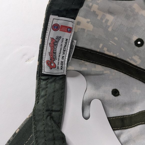 Captivating Headgear Men's Green Camo Cap One Size Embroidery - Picture 8 of 8